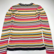 Load image into Gallery viewer, Girls colourful, ribbed knit sweater / jumper (no size), armpit to armpit: 36cm' shoulder to cuff: 58cm, GUC, size 12-14,  