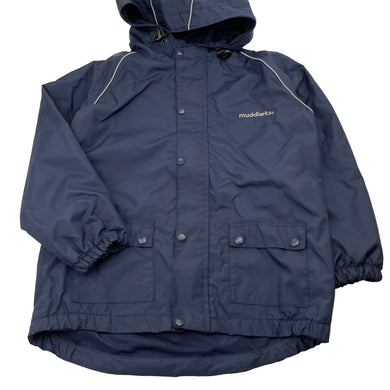 Unisex Muddlarks, navy mesh-lined waterproof jacket / raincoat, GUC, size 7,  