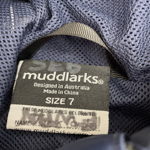 Unisex Muddlarks, navy mesh-lined waterproof jacket / raincoat, GUC, size 7,  