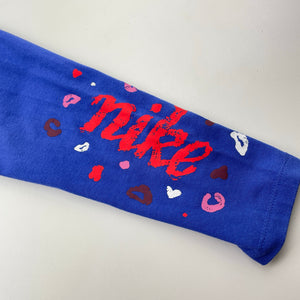 Girls Nike, cotton blend sports / activewear leggings, inside leg: 41cm, GUC, size 6-7,  