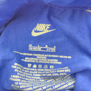 Girls Nike, cotton blend sports / activewear leggings, inside leg: 41cm, GUC, size 6-7,  