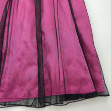 Load image into Gallery viewer, Girls Kids Stuff, pink &amp; black tulle party dress, small hole back skirt), FUC, size 5, L: 69cm