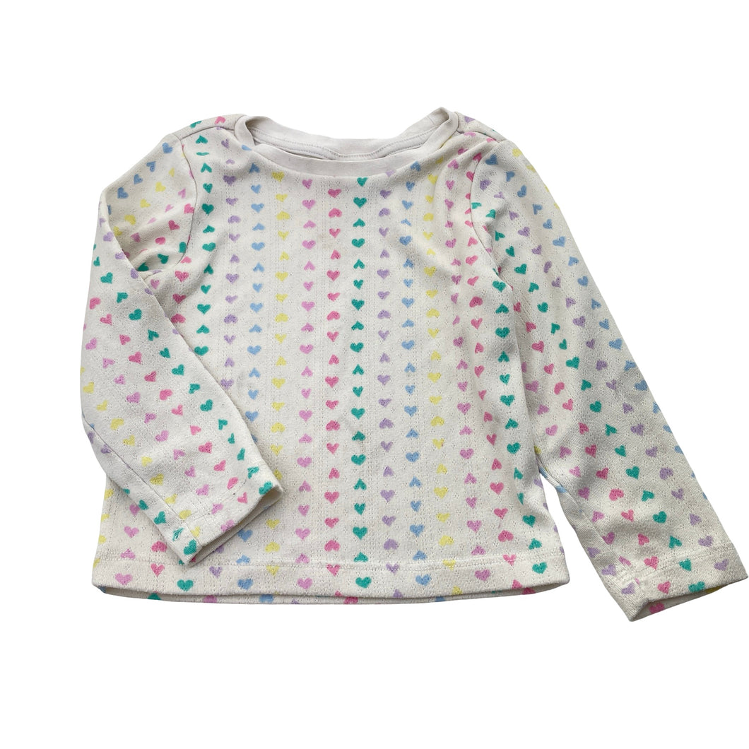 Girls Target, soft feel long sleeve pyjama top, GUC, size 2,  