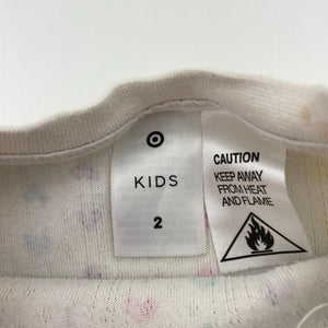 Girls Target, soft feel long sleeve pyjama top, GUC, size 2,  