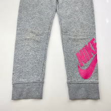 Load image into Gallery viewer, Girls Nike, grey marle track pants, elasticated, inside leg: 48cm, FUC, size 5-6,  