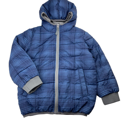 Boys Lily & Dan, reversible blue / grey puffer jacket / coat, GUC, size 5,  