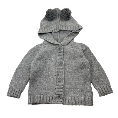 Unisex Seed, knitted cotton hooded cardigan / sweater, EUC, size 0,  