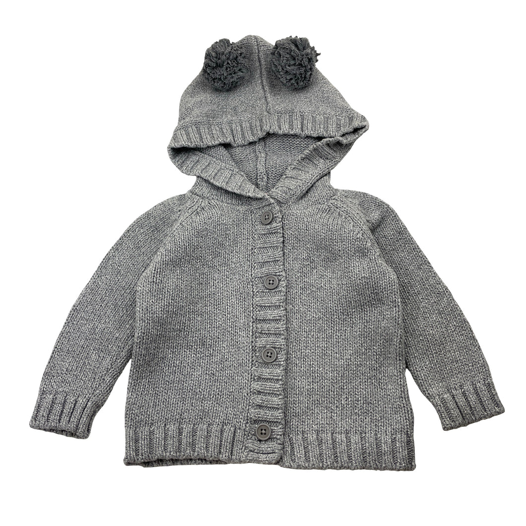 Unisex Seed, knitted cotton hooded cardigan / sweater, EUC, size 0,  