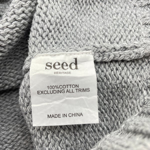 Unisex Seed, knitted cotton hooded cardigan / sweater, EUC, size 0,  
