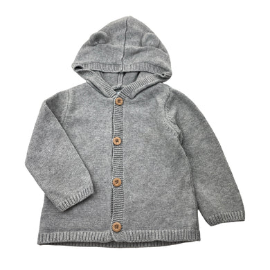 Unisex Pekkle, knitted cotton hooded cardigan / sweater, EUC, size 1,  