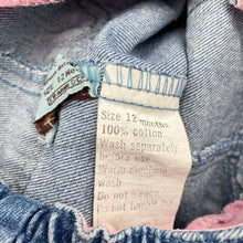 Load image into Gallery viewer, Girls Peter Rabbit, vintage denim overalls / dungarees, FUC, size 0-1,  