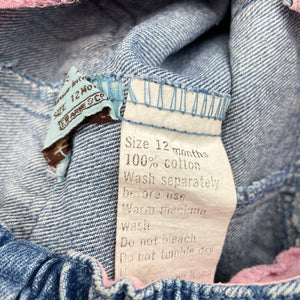 Girls Peter Rabbit, vintage denim overalls / dungarees, FUC, size 0-1,  