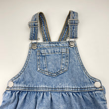 Load image into Gallery viewer, Girls 1964 Denim Co, denim overalls dress / pinafore, GUC, size 2, L: 51cm