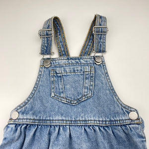 Girls 1964 Denim Co, denim overalls dress / pinafore, GUC, size 2, L: 51cm