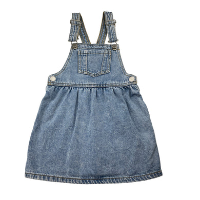 Girls 1964 Denim Co, denim overalls dress / pinafore, GUC, size 3, L: 55cm