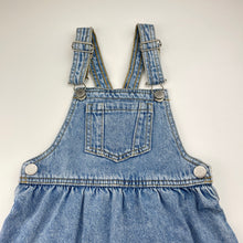Load image into Gallery viewer, Girls 1964 Denim Co, denim overalls dress / pinafore, GUC, size 3, L: 55cm
