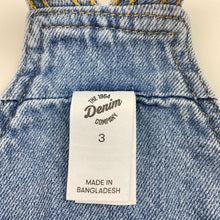 Load image into Gallery viewer, Girls 1964 Denim Co, denim overalls dress / pinafore, GUC, size 3, L: 55cm