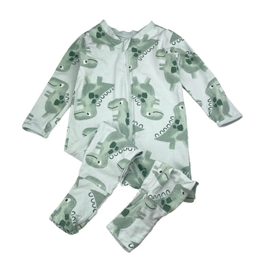 Unisex Anko, soft feel stretchy zip romper, dinosaurs, FUC, size 0,  