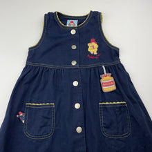 Load image into Gallery viewer, Girls Paddington Bear, vintage embroidered cotton maxi dress, armpit to armpit: 28cm, EUC, size 2, L: 62cm