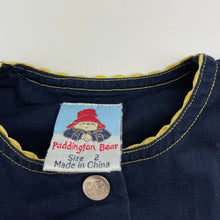 Load image into Gallery viewer, Girls Paddington Bear, vintage embroidered cotton maxi dress, armpit to armpit: 28cm, EUC, size 2, L: 62cm