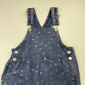 Girls GO1111, floral cotton overalls / dungarees, wash fade, wear on knees, FUC, size 3,  
