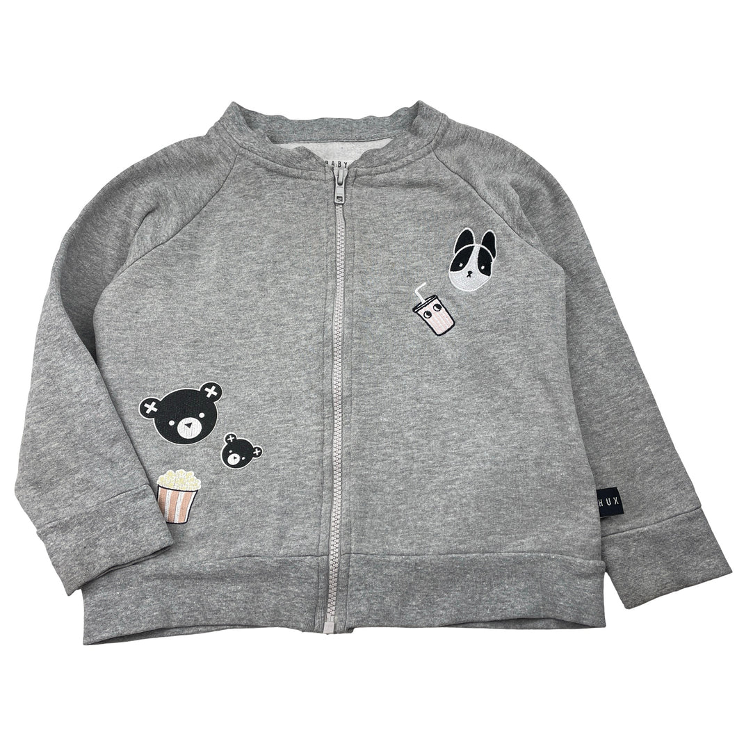 Unisex HUXBABY, fleece-lined zip-up sweater, FUC, size 6,  