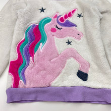 Load image into Gallery viewer, Girls Anko, fleece winter pyjama top, unicorn, FUC, size 2,  