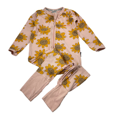 Girls Bonds, zip Wondersuit / zippy / romper, sunflowers, FUC, size 1,  