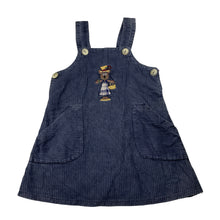 Load image into Gallery viewer, Girls Ladybird, vintage corduroy cotton overalls dress / pinafore, wash fade, FUC, size 2, L: 50cm
