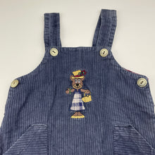 Load image into Gallery viewer, Girls Ladybird, vintage corduroy cotton overalls dress / pinafore, wash fade, FUC, size 2, L: 50cm