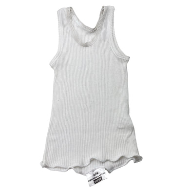 Unisex Bonds, white ribbed cotton singlet top, GUC, size 00,  