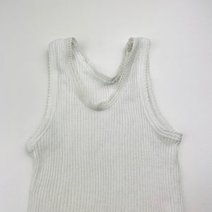 Unisex Bonds, white ribbed cotton singlet top, GUC, size 00,  