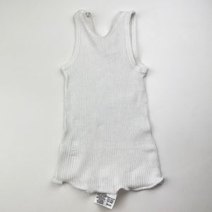 Unisex Bonds, white ribbed cotton singlet top, GUC, size 00,  