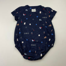 Load image into Gallery viewer, Boys Country Road, organic cotton bodysuit / romper, wash fade, FUC, size 00,  