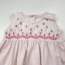 Load image into Gallery viewer, Girls embroidered, pink cotton top (no labels), armpit to armpit: 25cm, GUC, size 00,  