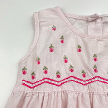 Load image into Gallery viewer, Girls embroidered, pink cotton top (no labels), armpit to armpit: 25cm, GUC, size 00,  