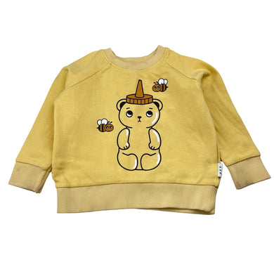 Unisex HUX, organic cotton sweater / jumper, marks front & sleeve, FUC, size 2,  