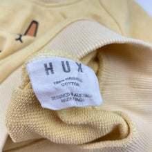 Load image into Gallery viewer, Unisex HUX, organic cotton sweater / jumper, marks front &amp; sleeve, FUC, size 2,  