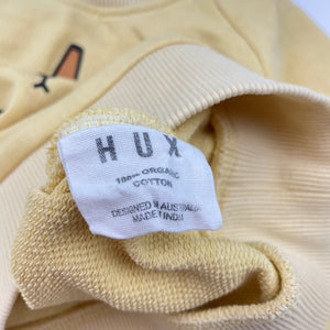 Unisex HUX, organic cotton sweater / jumper, marks front & sleeve, FUC, size 2,  