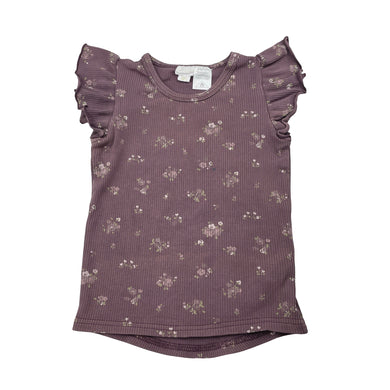Girls JAMIE KAY, floral organic cotton blend top, blue mark on chest, FUC, size 3,  