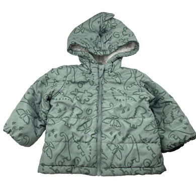 Boys Anko, fleece-lined jacket / coat, dinosaurs, FUC, size 0,  