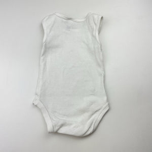 Unisex Anko, white cotton bodysuit / romper, EUC, size 000,  