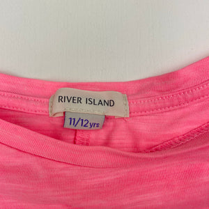 Girls RIVER ISLAND, pink marle lightweight top, small mark lower front, FUC, size 11-12,  