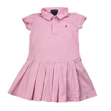 Load image into Gallery viewer, Girls Ralph Lauren, cotton box-pleat polo dress, small marks, FUC, size 3, L: 47cm