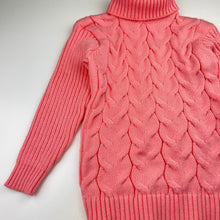 Load image into Gallery viewer, Girls pink, knitted sweater / jumper, (no size) armpit to armpit: 31cm, shoulder to cuff: 38cm, EUC, size 6,  