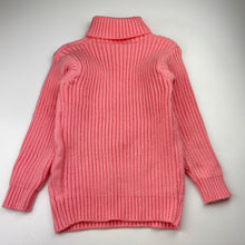 Load image into Gallery viewer, Girls pink, knitted sweater / jumper, (no size) armpit to armpit: 31cm, shoulder to cuff: 38cm, EUC, size 6,  