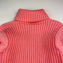 Load image into Gallery viewer, Girls pink, knitted sweater / jumper, (no size) armpit to armpit: 31cm, shoulder to cuff: 38cm, EUC, size 6,  
