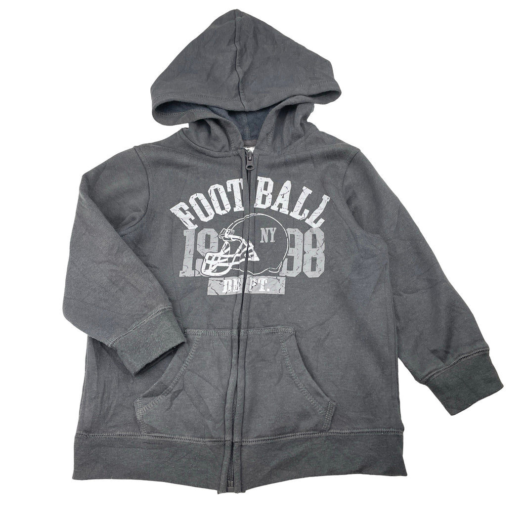 Boys H&T, grey fleece-lined zip hoodie sweater, GUC, size 4,  