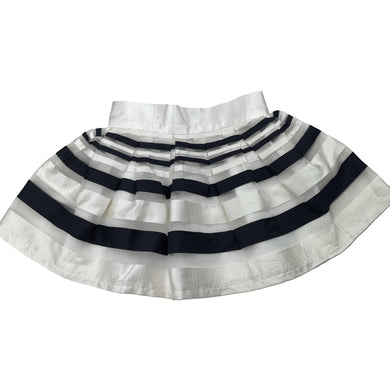 Girls Child by Petals INK, lined navy & white stripe skirt, waist: 25cm across, marks front waistband, FUC, size 1,  