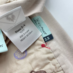 Unisex ergoPouch, 2.5 TOG organic cotton sleepsuit bag, GUC, size 2-4,  